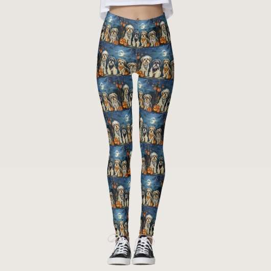 Leggings Lhasa Apso Halloween Épouvantable (Devant)