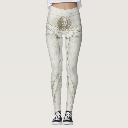 Leggings L'homme vitruvien de Léonard de Vinci (Devant)