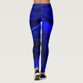 Leggings Libellations bleues sur bleu foncé (Dos)