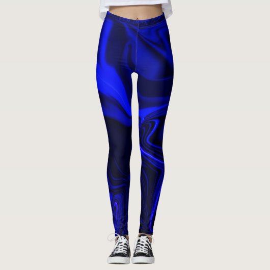 Leggings Libellations bleues sur bleu foncé (Devant)