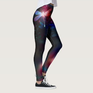 Leggings libellule rouge brillante