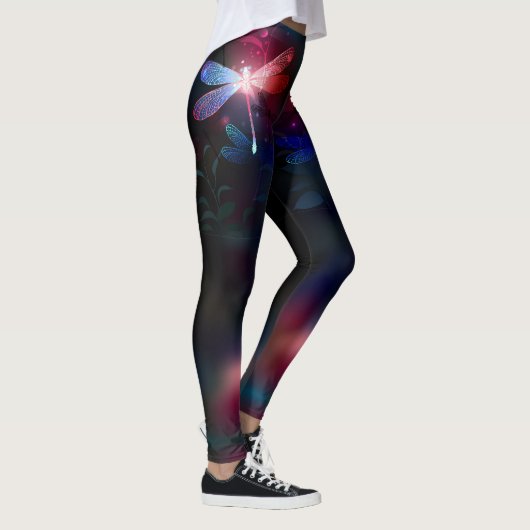 Leggings libellule rouge brillante (Droite)