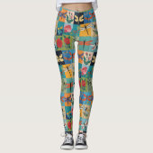 Leggings Libellules Colorées Et Roses Patchwork (Devant)