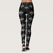 Leggings libellules sur le noir (Dos)