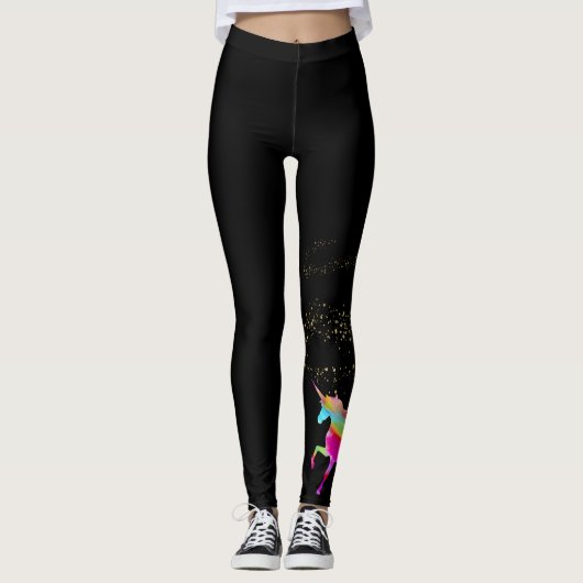 Leggings Licorne d'arc-en-ciel de parties scintillantes de (Devant)