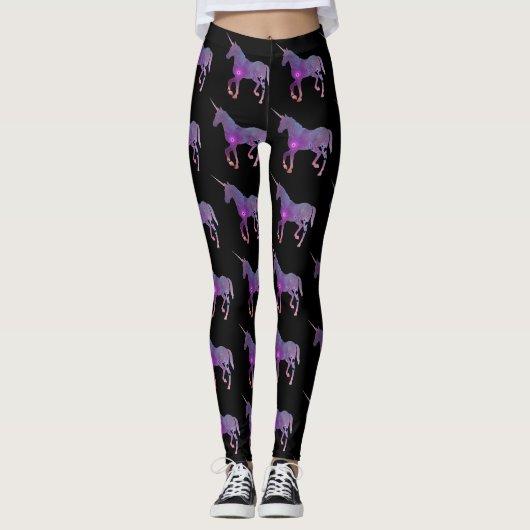 LEGGINGS LICORNE POURPRE ET NOIRE (Devant)