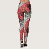 Leggings lierre rouge rose feuille mur de pierre d'automne (Dos)