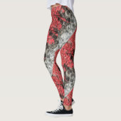 Leggings lierre rouge rose feuille mur de pierre d'automne (Gauche)
