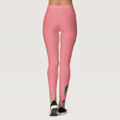 Leggings Lierre vert sur corail rose (Dos)