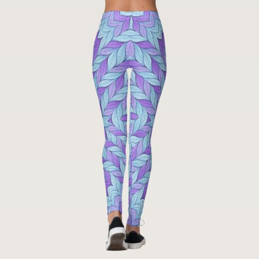 Leggings Light Amethyst and Pale Aqua Pattern (Dos)