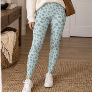 Leggings Light Blue Grey Cheetah Spots