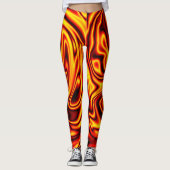 Leggings Ligne Bleue Mince - Feu (Devant)