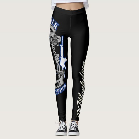 Leggings Ligne bleue mince police de chien de garde de (Devant)