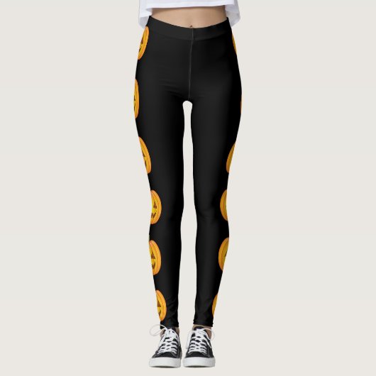 Leggings Ligne Citrouille Halloween (Devant)