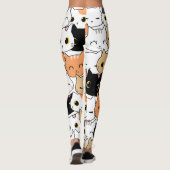 Leggings Ligne de coeur de Motif Cute Kawaii Cats (Dos)