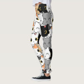 Leggings Ligne de coeur de Motif Cute Kawaii Cats (Gauche)