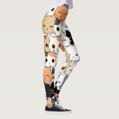 Leggings Ligne de coeur de Motif Cute Kawaii Cats (Droite)
