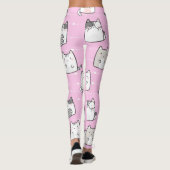 Leggings Ligne de coeur de Motif Cute Kawaii Cats (Dos)