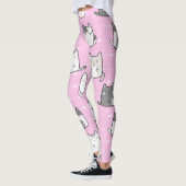 Leggings Ligne de coeur de Motif Cute Kawaii Cats (Gauche)