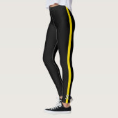 Leggings Ligne jaune mince initiale de monogramme (Gauche)