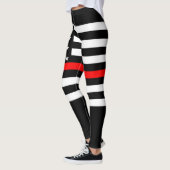Leggings Ligne rouge mince graphique de drapeau américain (Gauche)