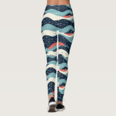 Leggings Lignes Abstraites avec points de flocon de neige (Dos)