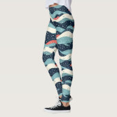 Leggings Lignes Abstraites avec points de flocon de neige (Gauche)