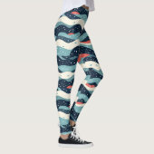 Leggings Lignes Abstraites avec points de flocon de neige (Droite)
