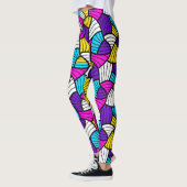 Leggings Lignes Abstraites colorées Motif transparent (Gauche)
