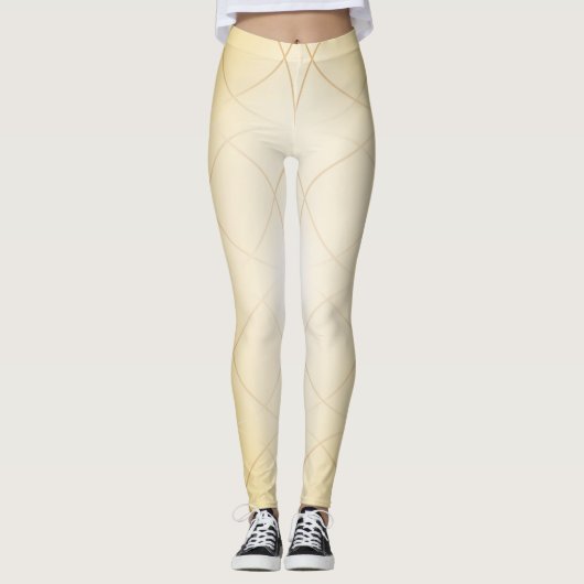 Leggings Lignes abstraites dorées (Devant)