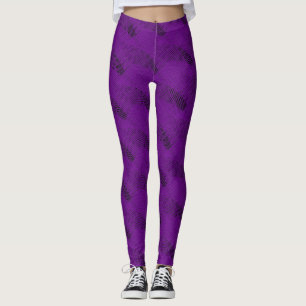 Leggings Lignes Abstraites pourpres Noir moderne