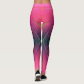 Leggings Lignes abstraites rose chaud motif moderne (Dos)