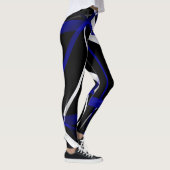 Leggings Lignes Abstraites Royal Blue et White (Droite)