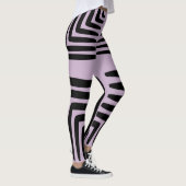 Leggings Lignes africaines violettes et épaisses en noir (Droite)
