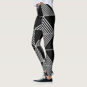Leggings Lignes Art Déco Noir (Gauche)