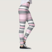 Leggings Lignes blanches gris rose Art Abstrait (Droite)