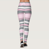 Leggings Lignes blanches gris rose Art Abstrait (Dos)