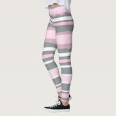 Leggings Lignes blanches gris rose Art Abstrait (Gauche)