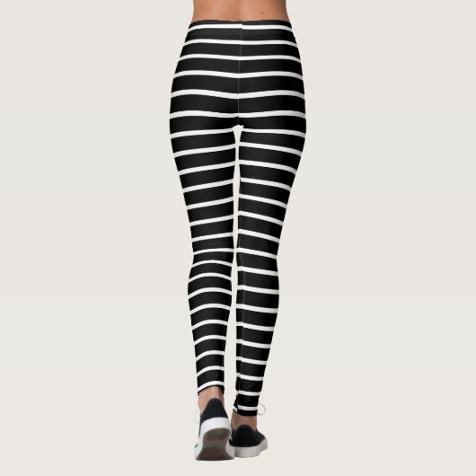 Leggings Lignes blanches Noir (Dos)