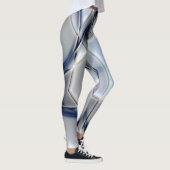Leggings Lignes courbes avec ton chromé bleu sur carrés (Droite)