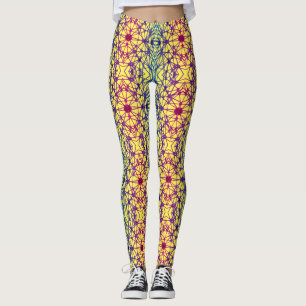 Leggings Lignes croisées lumineuses 01 x4 bw Jaune BG