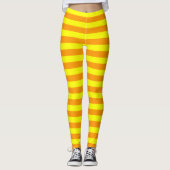 Leggings Lignes de bandes orange jaune (Devant)
