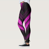 Leggings Lignes de chevron de galaxie magenta rose métalliq (Gauche)