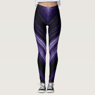 Leggings Lignes de chevron de galaxie ultra-violet métalliq