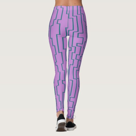 Leggings Lignes de circuits turquoises (Dos)