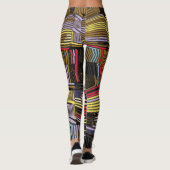Leggings Lignes de Graffiti de néon mobile et porté (Dos)