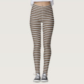 Leggings Lignes de rayures Brown clair gris clair (Devant)