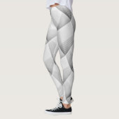 Leggings Lignes de texture noire sur arrière - plan blanc (Gauche)