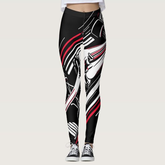 Leggings Lignes de vitesse de voiture de course de formule (Devant)
