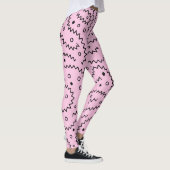 Leggings Lignes de zigzag noir sur motif rose (Droite)